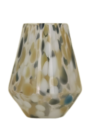 Camo Tortoiseshell Cone Glass Vase - Gisela Graham